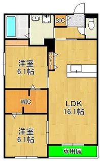 メゾンルボア大里【1階】の間取り