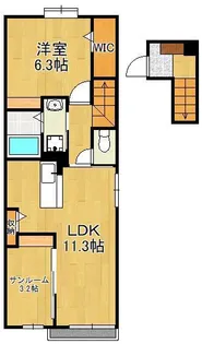 グローリア・ヒデ A【2階】の間取り