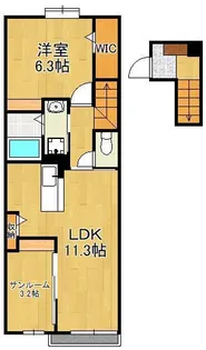 グローリア・ヒデ A【2階】の間取り