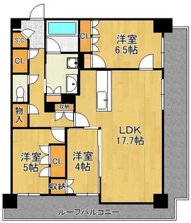 ザ・サンパーク小倉駅タワーレジデンス 302号室【3階】の間取り