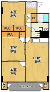 チュリス小倉 813号【8階】の間取り