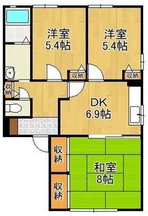 ディアス大里 A棟【1階】の間取り