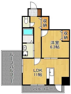 Bergamotto三萩野【7階】の間取り