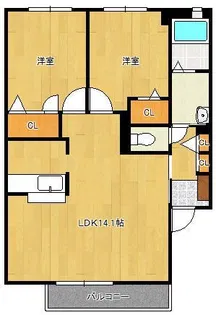 ドミール東貫 C棟【2階】の間取り