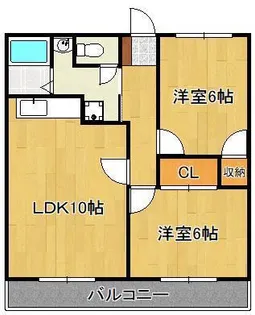 2LDKの間取り画像