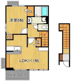 メリディオ葛原A【2階】の間取り