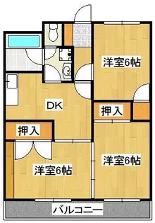 グランドハイツ湯川【6階】の間取り