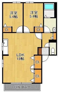 グリーンフィールド曽根 B棟【2階】の間取り