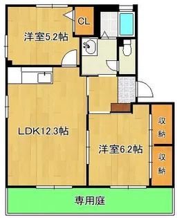 2LDKの間取り画像