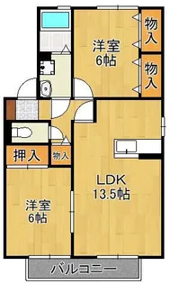 グリーンヒルB棟【2階】の間取り