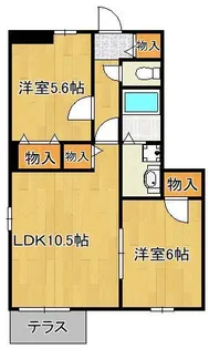ラ・ソレイユ【1階】の間取り