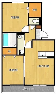 ウィステリア中吉田 Ⅲ【2階】の間取り