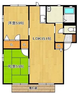 ラフィネ中曽根 A棟【1階】の間取り