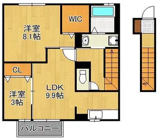 エスペランサ中曽根【2階】の間取り