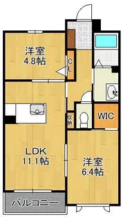 ヴィラ ホートワース【2階】の間取り