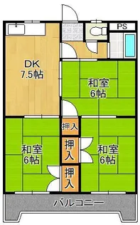 PLEAST曽根【3階】の間取り