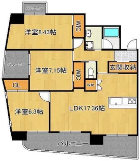 ラフィーネ上葛原【13階】の間取り