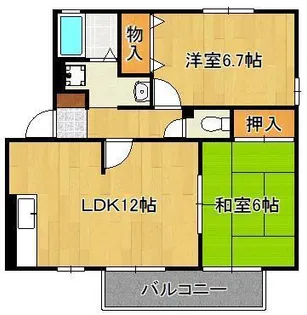 ウィステリア中吉田Ⅱ A棟【2階】の間取り