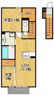 クラポンテMⅡ【2階】の間取り