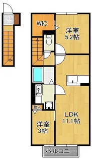 セジュール朽網Ⅱ【2階】の間取り