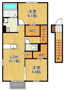 ヴェルジェ深田Ⅴ【2階】の間取り