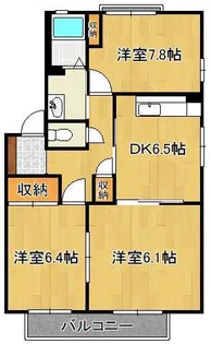 プティ・ボヌール B棟【2階】の間取り