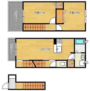 ユニメゾン葛原 B棟【2階】の間取り