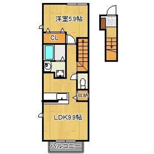 ジャン・アヴニール E棟【2階】の間取り