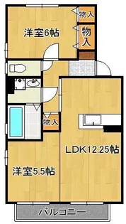 リビングタウン中曽根A棟【2階】の間取り