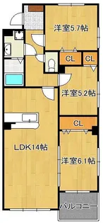 カームテラス【1階】の間取り
