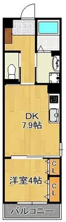 1DKの間取り画像