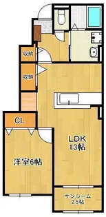 クレメント小倉南 弐番館【1階】の間取り
