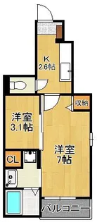 クロスハーバーⅡ【1階】の間取り