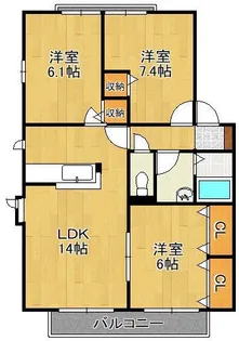 ディアス曽根 B棟【1階】の間取り