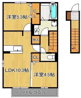 メゾン・ラフィーネ B棟【2階】の間取り