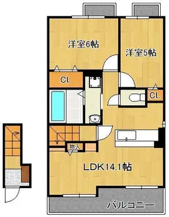 アドーニスⅠ【2階】の間取り