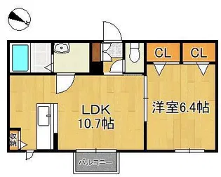 ハーヴェストハイツⅡ【2階】の間取り