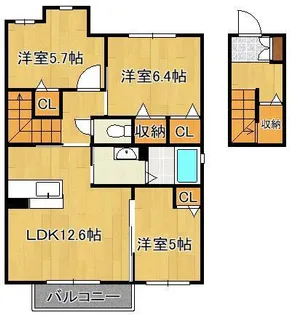 エクシードOGURA B棟【2階】の間取り