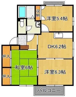 パットターンヒルズ B棟【2階】の間取り