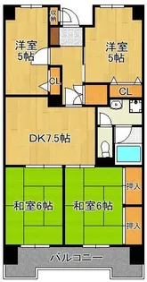 エクレール朽網Ⅱ 803号室【8階】の間取り