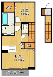 アベニール湯川【2階】の間取り