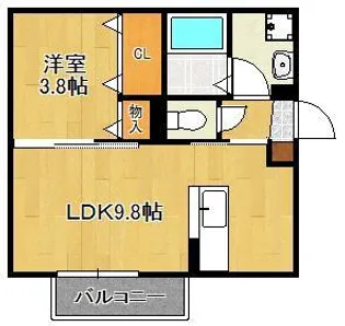COZY COURT下曽根【2階】の間取り