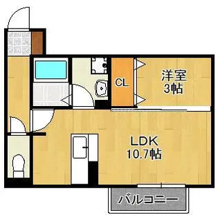 COZY COURT下曽根【2階】の間取り