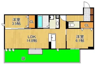 フース ヒュッゲ行橋 A棟【1階】の間取り