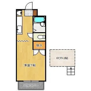 ルーム峰Ⅲ【2階】の間取り