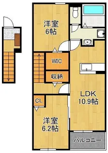 プルメリア Ⅱ【2階】の間取り
