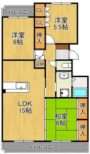 REZIA苅田D棟【2階】の間取り