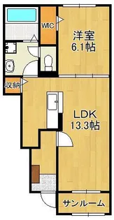 ロータス北泉3【1階】の間取り