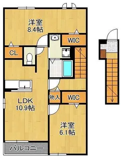 フィデール行橋B【2階】の間取り