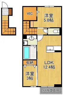 D-ROOM上葛原【2階】の間取り
